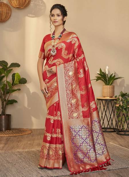 Red Colour Rajyog Rajpath Amravati New Exclusive Festive Wear Soft Silk Saree Collection 69004